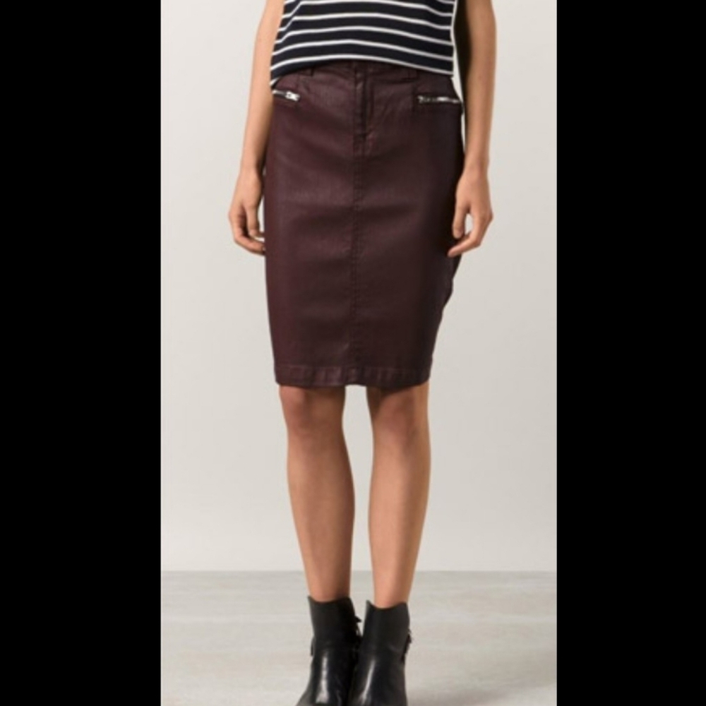 MISSGUIDED WOMEN'S MERLOT METALLIC PENCIL SKIRT SIZE 2